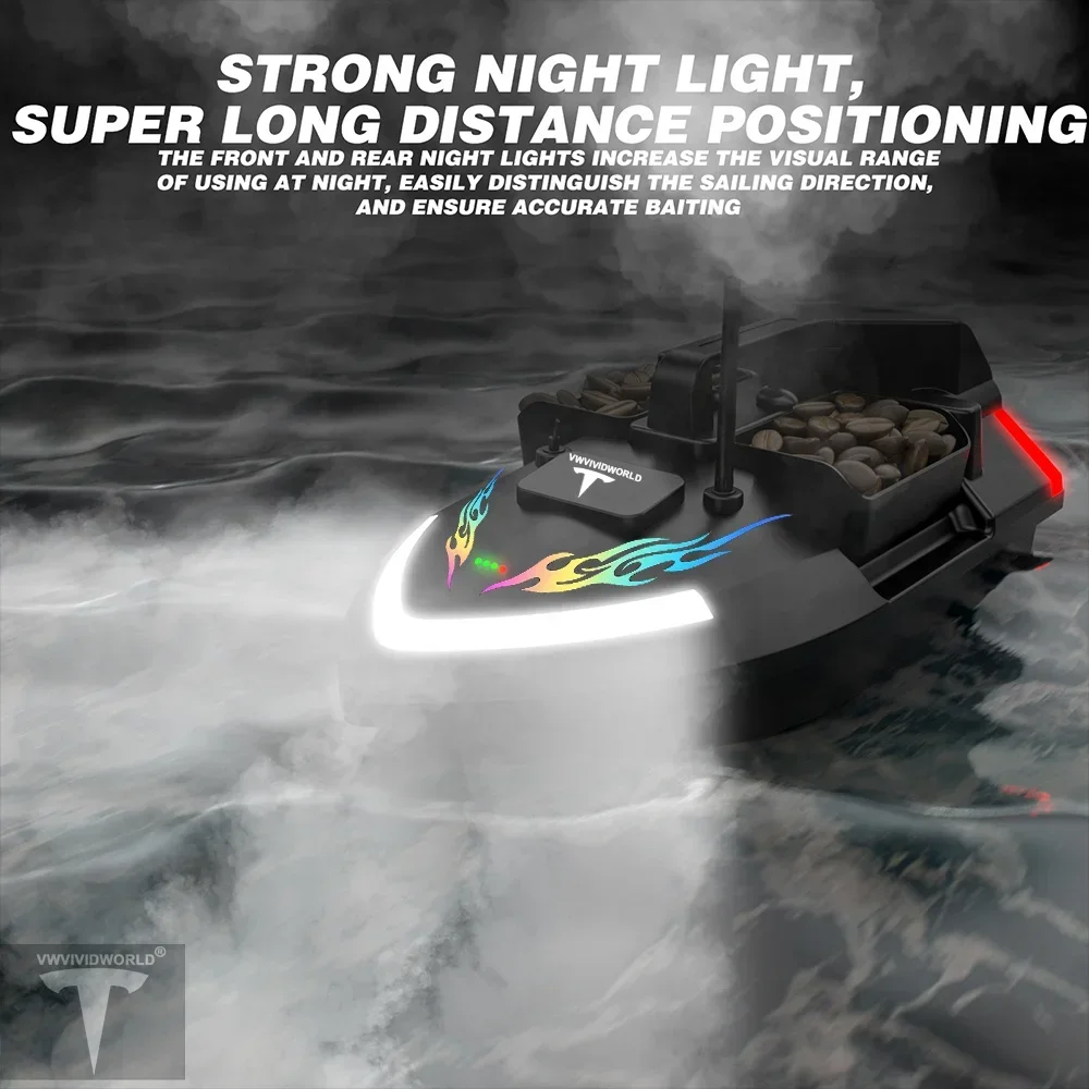 Remote Control Bait Boat 24000mAh 40GPS RC Fishing 2KG Loading