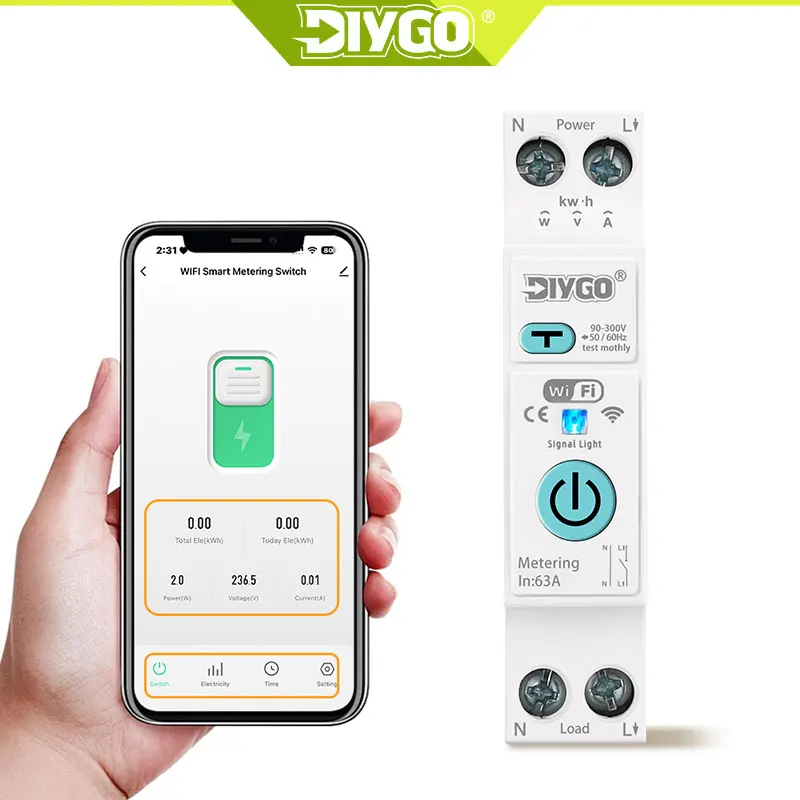 WiFi Smart Switch with Energy Monitoring and Protection Features
