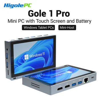 Higole Gole 1 Pro 5.5'' Mini PC senza ventola Intel J4105 Windows 11 WiFi5 8G 128G 2500mAh con schermo Laptop PC desktop Mini computer