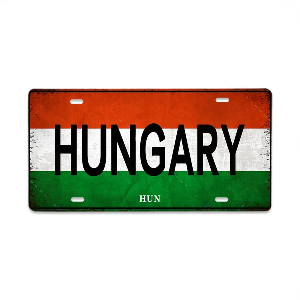 Vintage Tourism Country Poster Metal Sign - Retro License Plate Style Wall Art