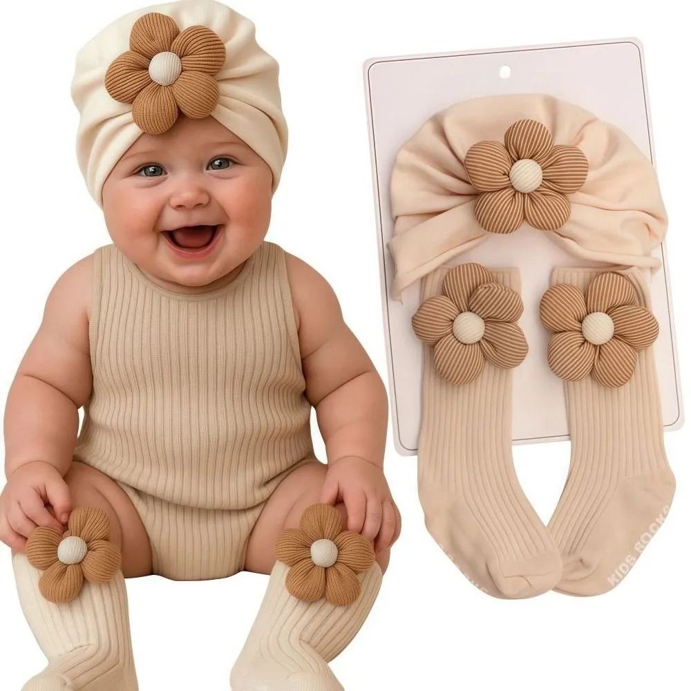 Cotton Newborn Hat Socks Set Breathable Soft