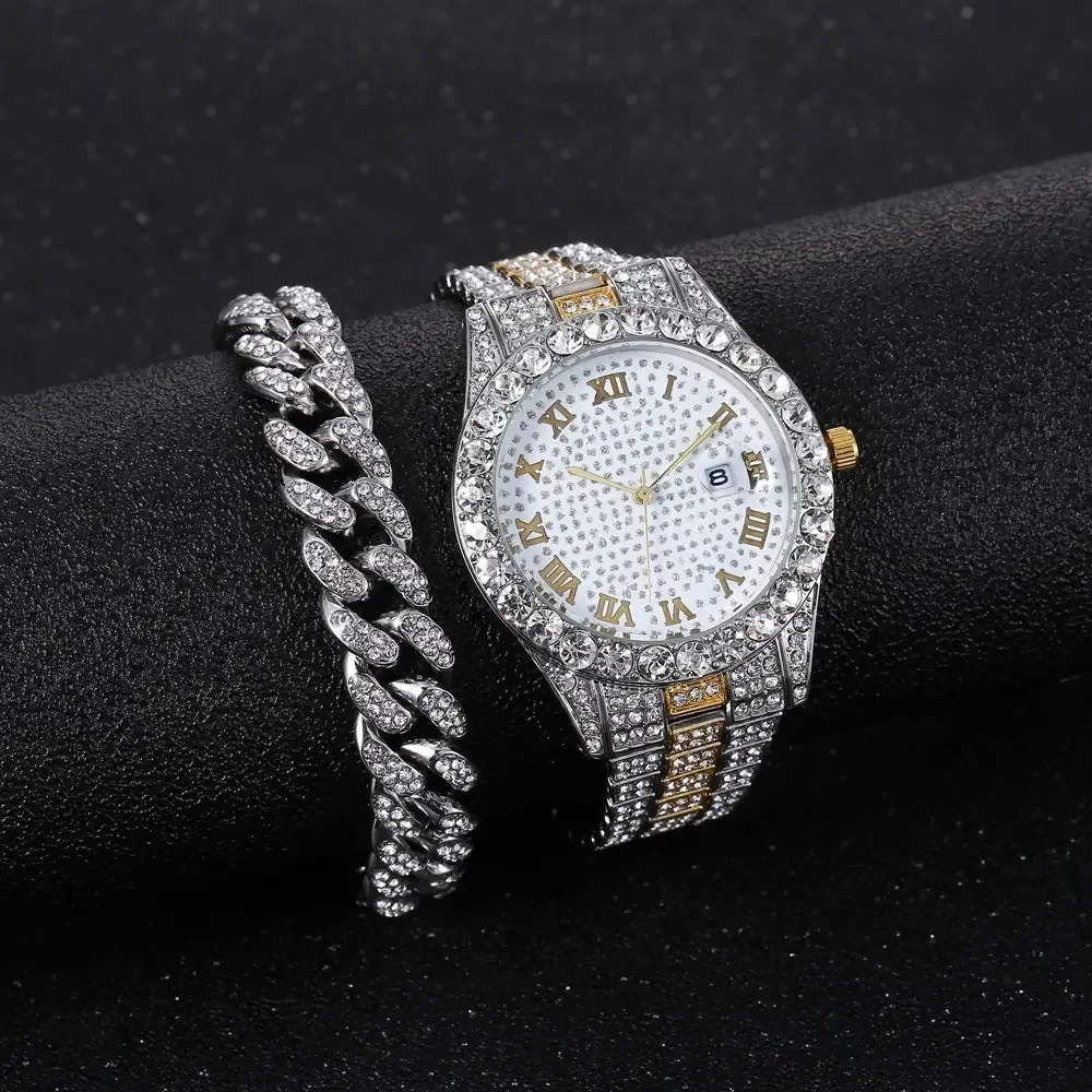 

Diamond Men Women Watches Gold Watch Ladies Wrist Watch Luxury Rhinestone Unisex Bracelet Watch Female Clocks Relojes Para Damas