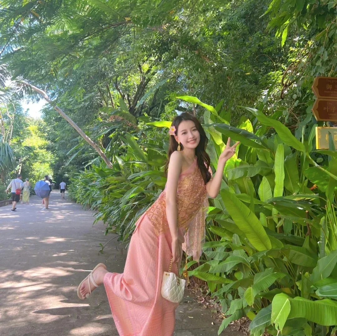Luxury Thai Women's Vintage Dress Thailand Traditional Clothing 3-piece Set Vietnamese Dresses Slim and Sexy Yukata Dai Costume