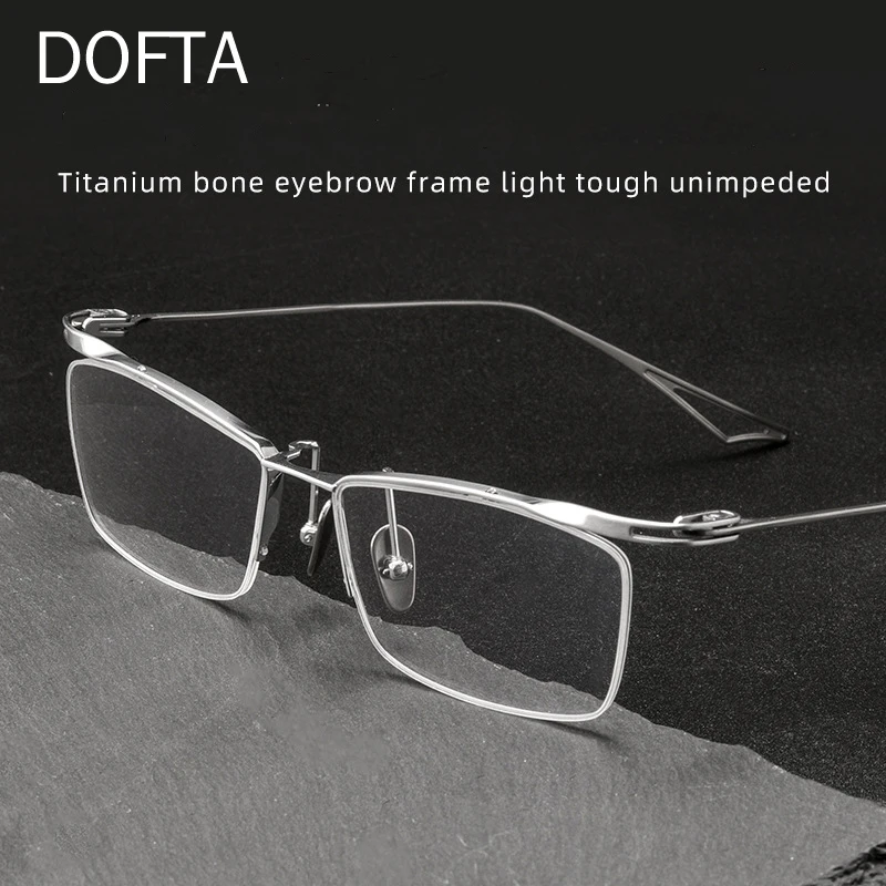 

DOFTA Titanium Glasses Frame Men Semi Rimless Square Prescription Eyeglasses Men's Half Rim Myopia Optical Frames Eyewear 5932