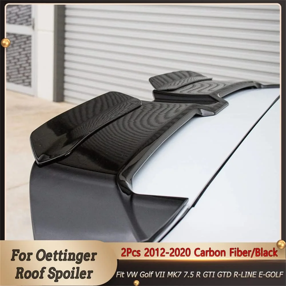 2 Pz Per O Style Roof Spoiler Extension Flaps Ala Posteriore Misura Per Vw Polo Golf 6 Golf 7 Mk7 7.5 R Gti Abs Fibra Di Carbonio/Nero