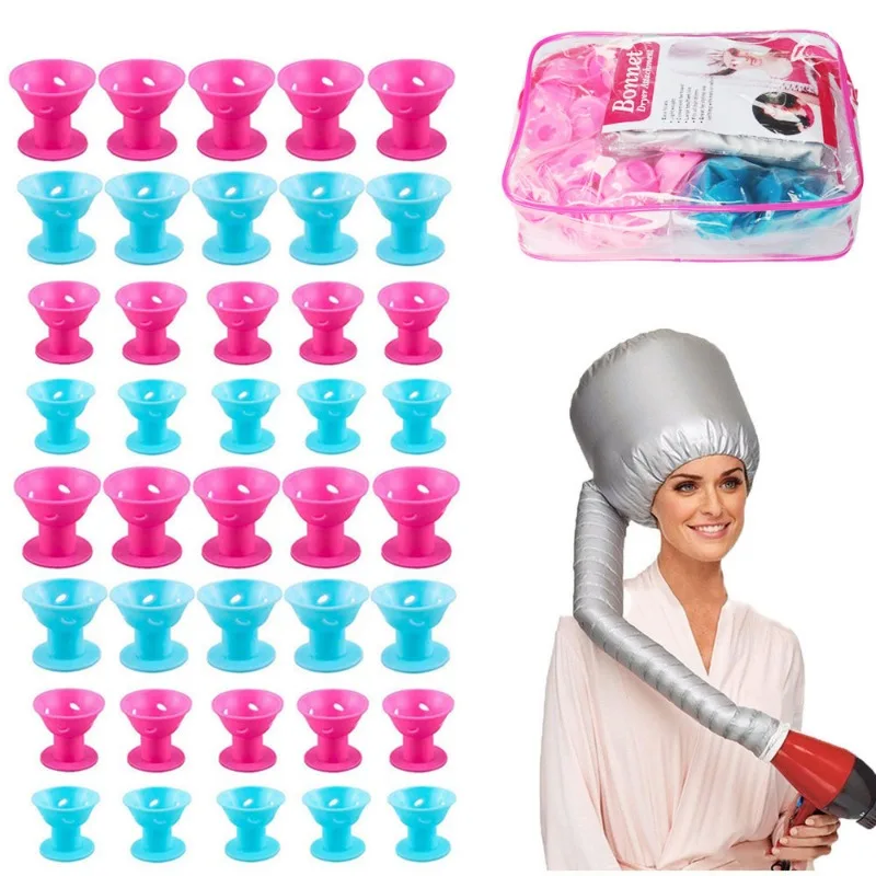 Heatless Hair Curlers No Heat Hair Rollers Soft Silicone Curls Sleeping Lazy Curling Rods Wave Formers Styling Tools 10pcs