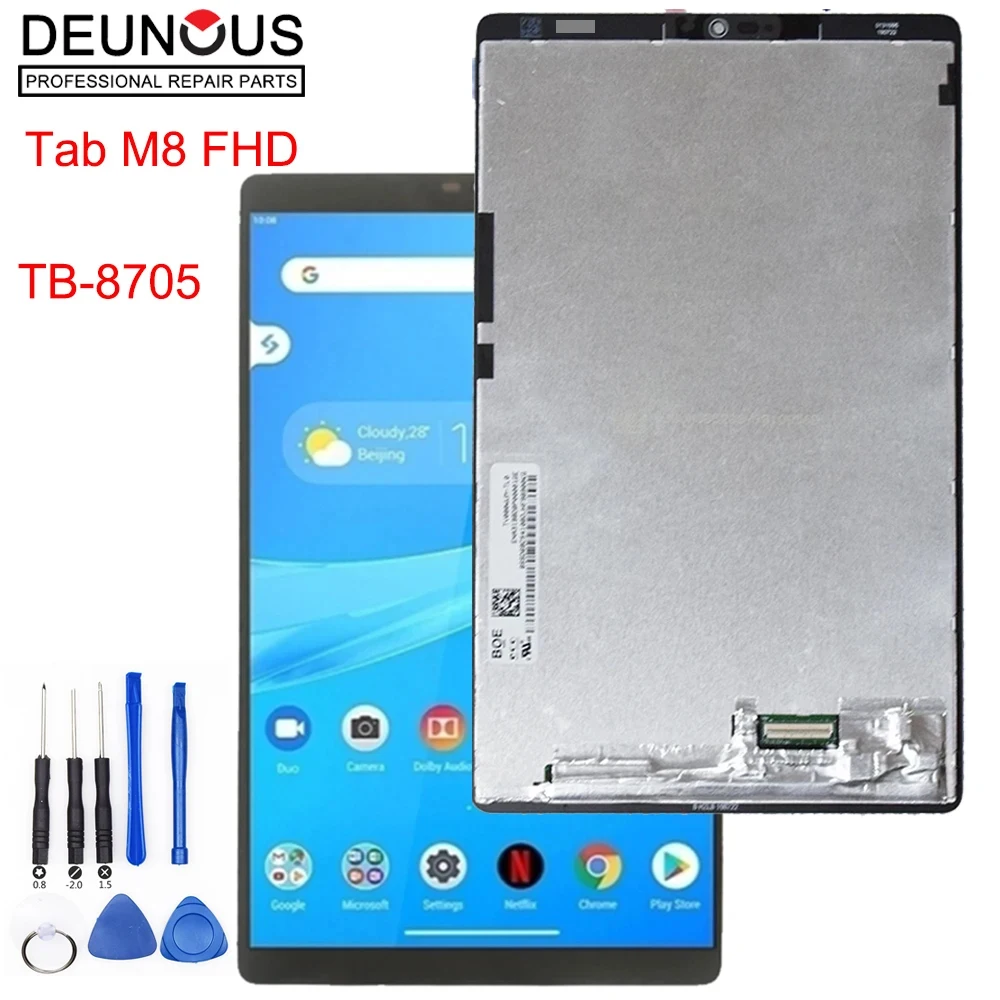 

Новый дисплей 8,0 дюйма для Lenovo Tab M8 FHD TB-8705F TB-8705N TB-8705, ЖК-дисплей с сенсорным экраном и дигитайзером в сборе, замена