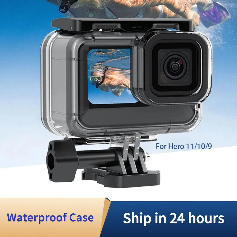 TELESIN Timethinkker 스포츠 카메라용 다이빙 필터 포함 수중 하우징 방수 슬리브, 60m, GoPro Hero 9 10 11