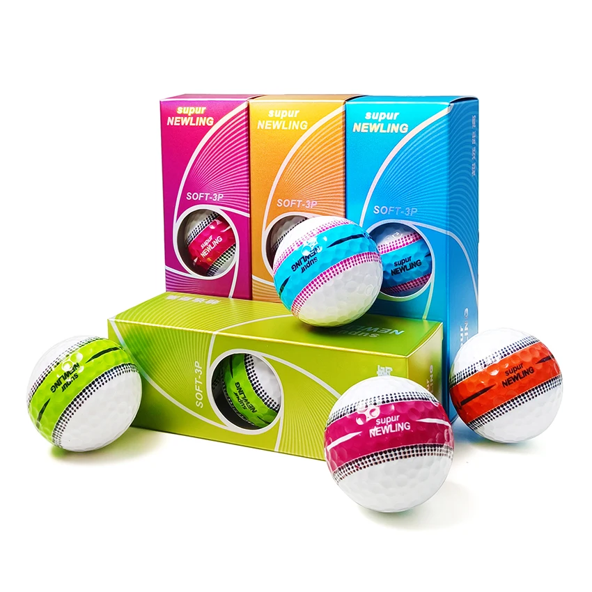 Golf Balls 3pcs/box Three layer Ball Professional Competition Game Gift 4 Colors golf balls