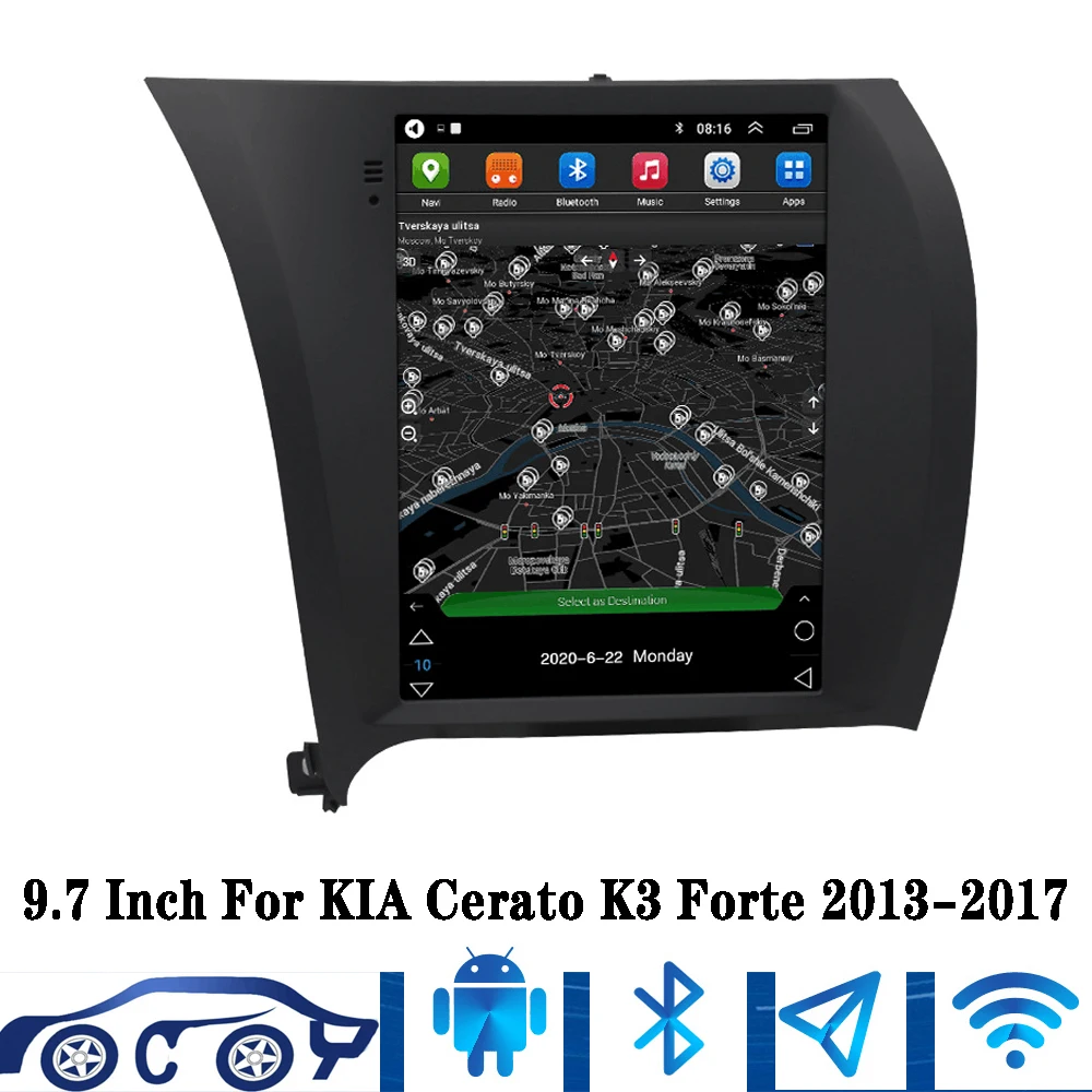 

For Tesla Style Screen 9.7 Inch IPS Android 11 Car Radio Android MP5 Player GPS Multimedia For KIA Cerato K3 Forte 2013-2017