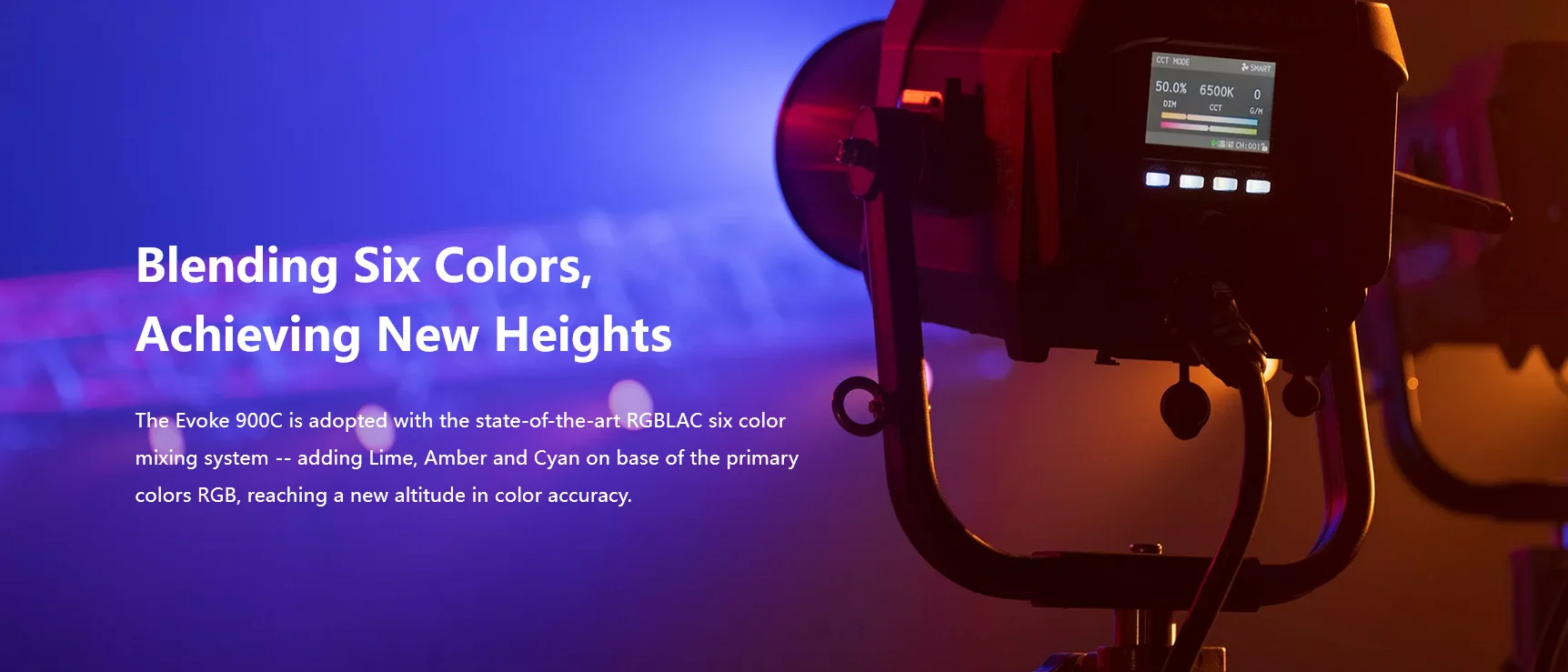 Evoke 900C EVOKE 1200B RGB LED Spot Light with carry bag for Studio Film Product