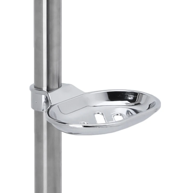Stainless Steel Shower Lift Rod Shower Holder Soap Dish Height Adjustable