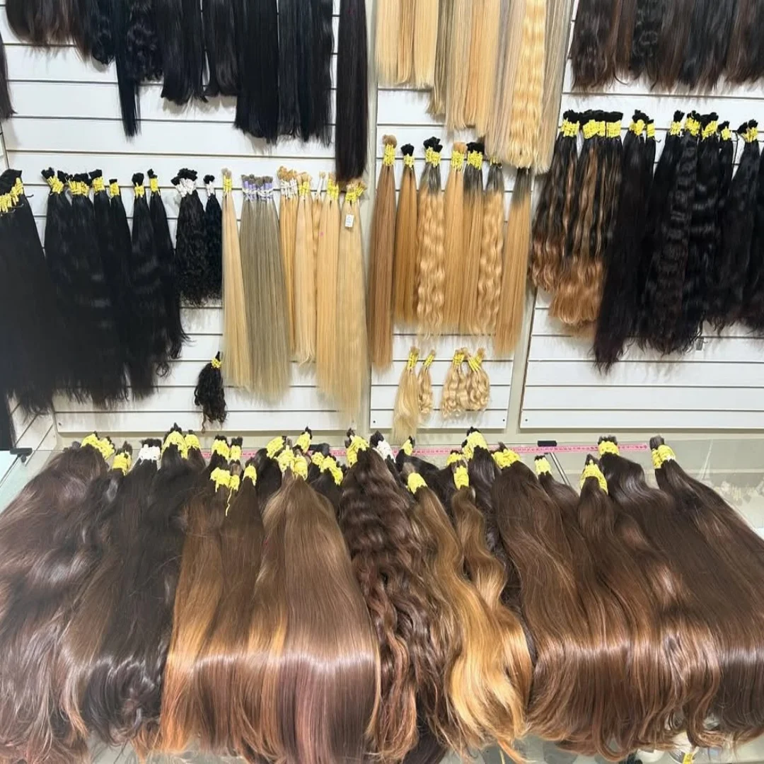 100% Real Human Vietnamese Hair Extensions no Weft Honey Blond Hair Bulks Virgin Hair Straight Weaving Hair for Braiding 3