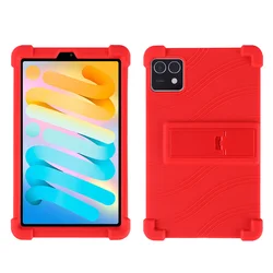 Durable Shockproof Tablet Case with Rear Kickstand and Soft Silicone Protection for M50 Mini 2024 (Red)