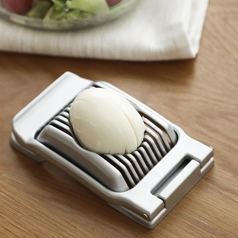 Egg Cutter Aluminum Alloy Manual Egg Cutter with Handle Multifunctional Portable Preserved Egg Splitter Slicers Kitchen Accessories