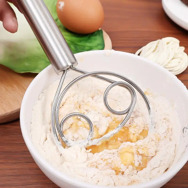 Dough Whisk Stainless Steel Danish Dough Whisk Flour Whisk Kitchen Dough Mixer Bread Making Tools for Baking Cake Pizza