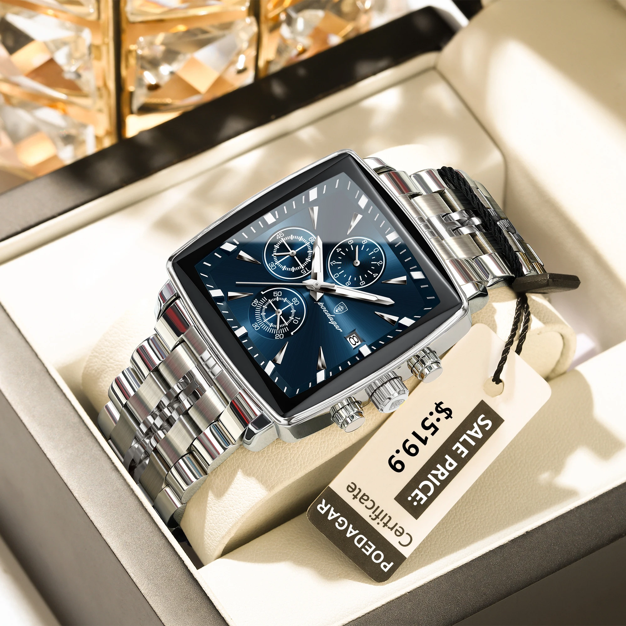 Poedagar New Fashion Men Watch Chronograph Date Waterproof Luminous Male Watch Stainless Steel Luxury Men's Quartz Watches Reloj, Alina Gadgets