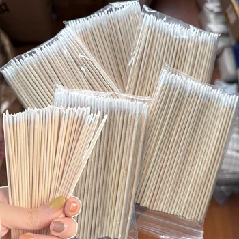 500Pcs Nail Orange Wood Sticks Cuticle Pusher Remover Professional Cotton Swab Clean Sticks For Rhinestones Nail Makeup Supplies