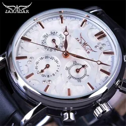 JARAGAR Men's Automatic Luxury Leather Strap Watch (B)