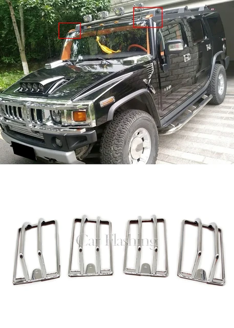 クローム屋根マーカー用ハマーH2 suv sut 2003-2009 4個クローム屋根の 