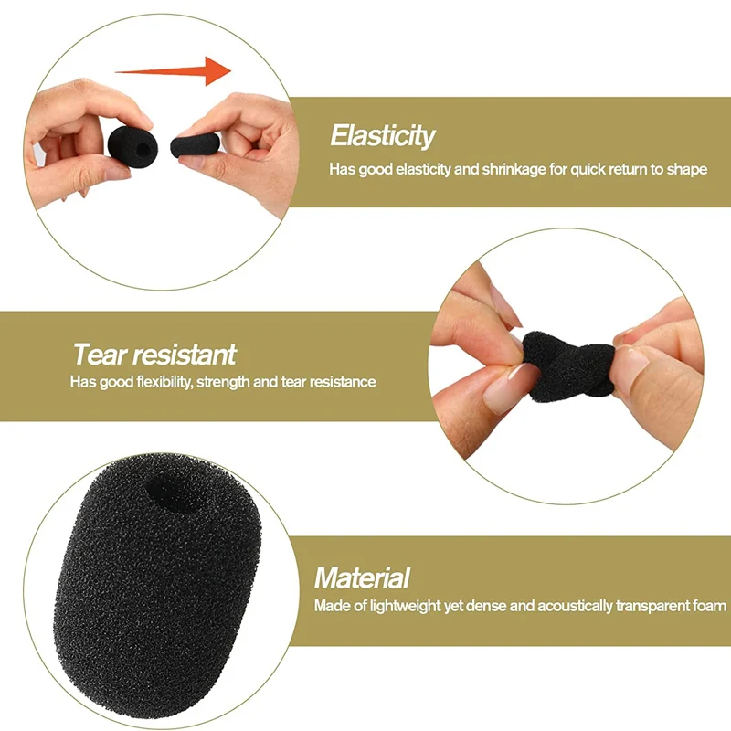 Small Foam Mini Microphone Covers For Headset Microphone Mic Cover For Headset Protection Lavalier Microphones 5 Pcs microphone cover