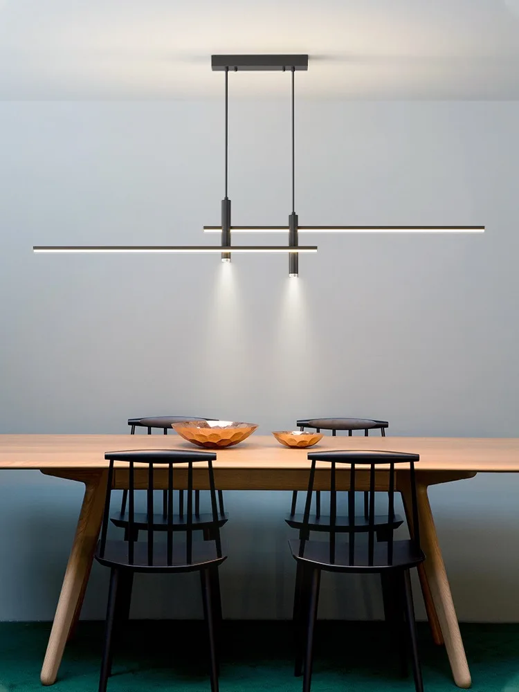 

Modern simple black/gold Led chandelier with spotlights Kitchen Dining Room Table Chandelier Home decor Home lighting fixtures