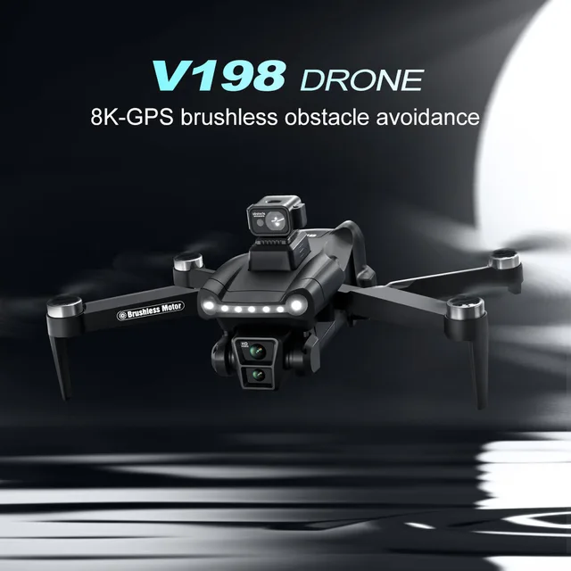 Mini Drone V198 GPS Plegable con Cámara HD, Motores Brushless y Posicionamiento Óptico