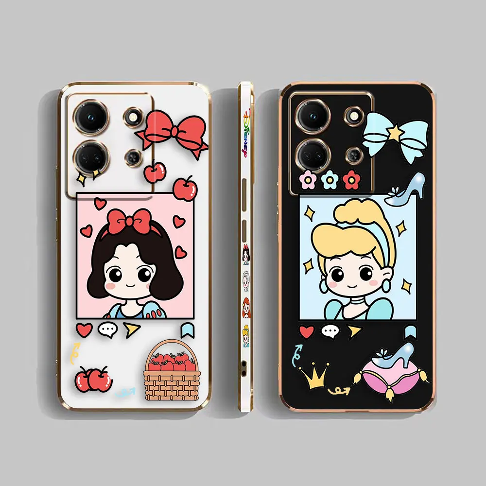 Cover Smooth E-Tpu Custodia Per Telefono Infinix Note 30 12 G96 12I 11 10 10I Smart 5 6 7 8 Zero 5G Pro Custodia Princess Cenerentola Biancaneve