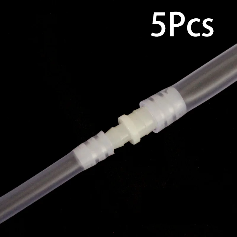 5pcs Plastic Flexible Hose Connector Barb Reducer Fitting Adapter Splicer Joint Water Pipe Repair Garden Aquarium Laboratory