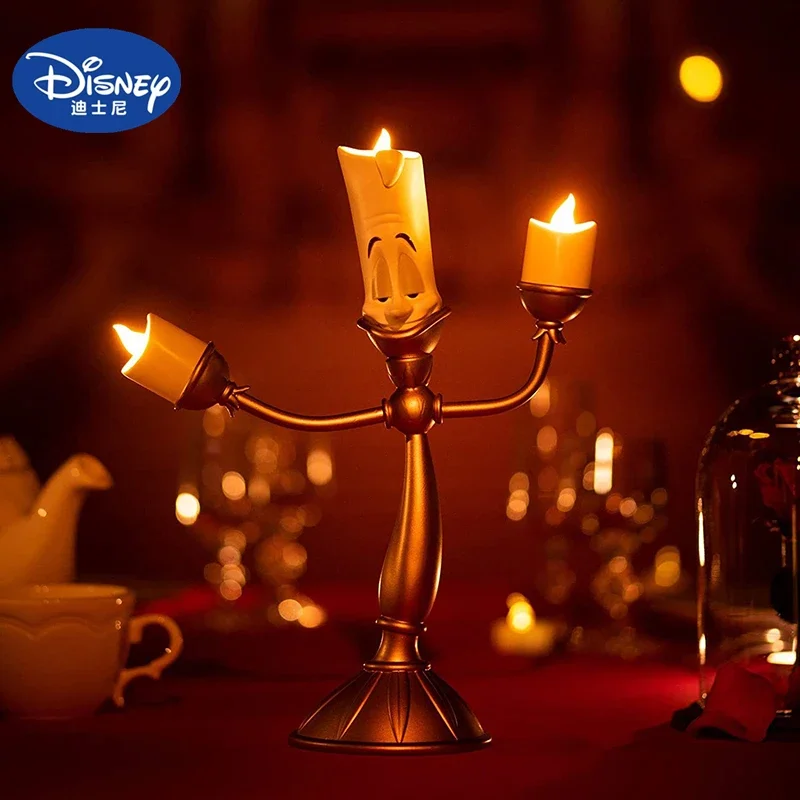 Disney Retro Beauty And Beast Candeliere Lumian Ornament Orologio Da Tavolo Collezione Pendolo In Legno Di Gerstwood Orologio Da Tavolo Con Ornamento 