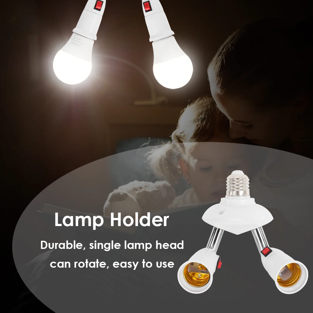 E27 Lamp Holder Adjustable Rotary LED Light Bulb Socket Base Adapter Converter