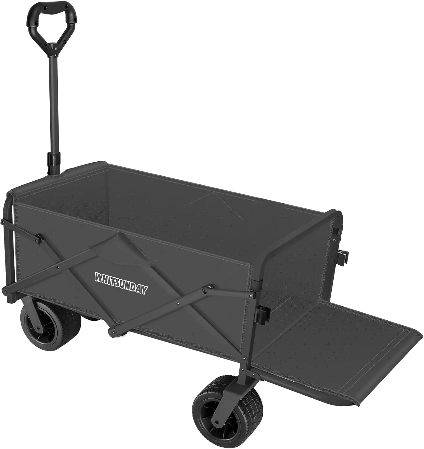 Collapsible Wagon with Tailgate, Heavy Duty Utility Beach Wagons Carts