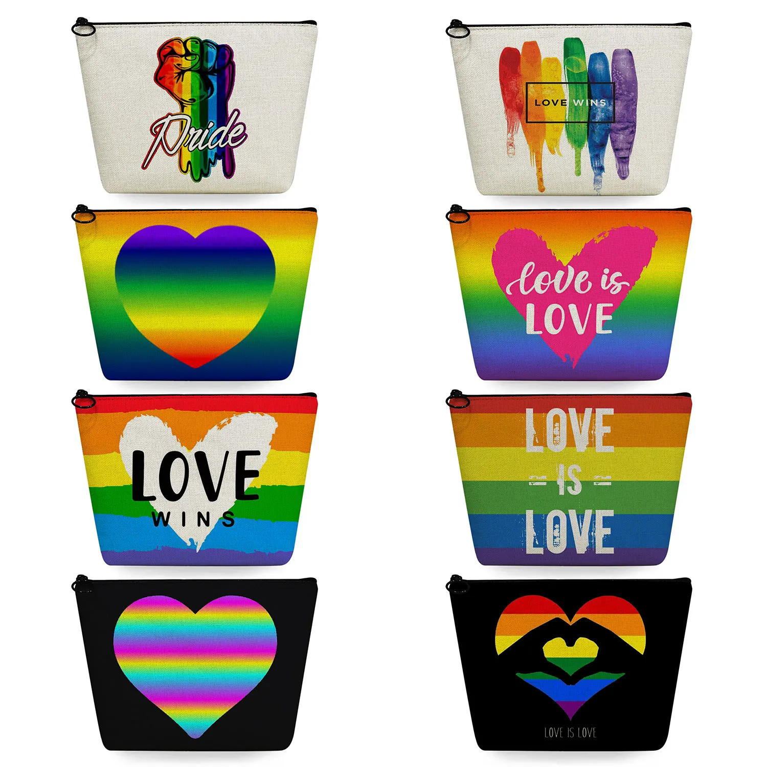 

Customizable Gift Love is Love Rainbow Graphic Pride Cartoon Travel Toiletry Bag Portable Fashion Women Cosmetic Bag Makeup Bags
