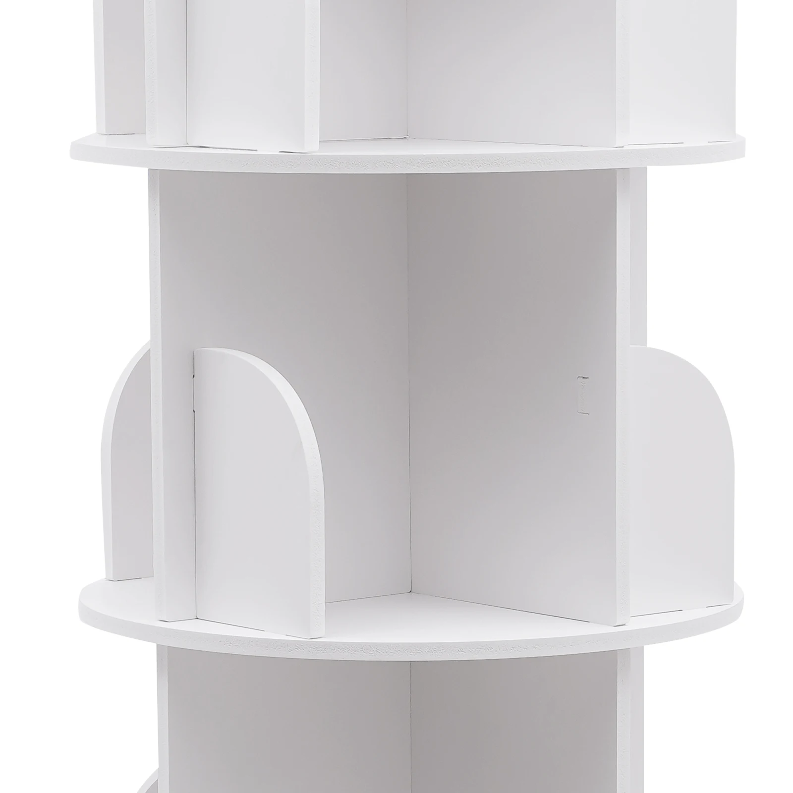 5 Tier 360&deg; Rotating Stackable Shelves Bookshelf Organizer (White) for Indoor Use