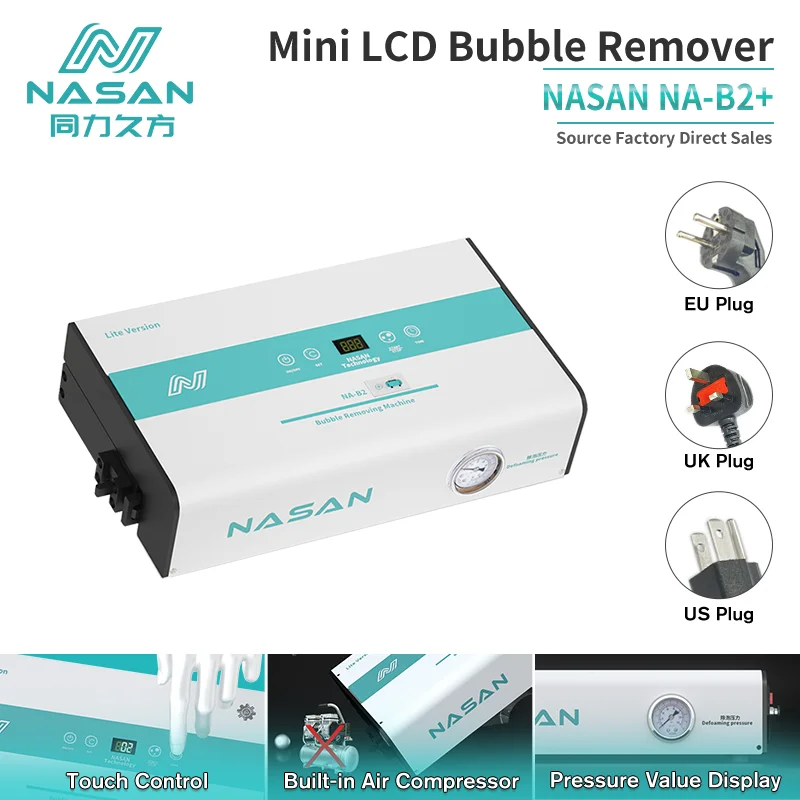 

NASAN NA-B2+ Mini 7 Inch LCD OCA Air Bubble Remover Machine For Mobile Phone Flat Curved Screen Bubble Remover Repair Refurbish