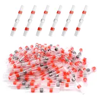 150 Pcs Solder Seal Wire Connectors 22-18 AWG Red Heat Shrink Butt Connectors, Waterproof Insulated Electrical Splice Wire