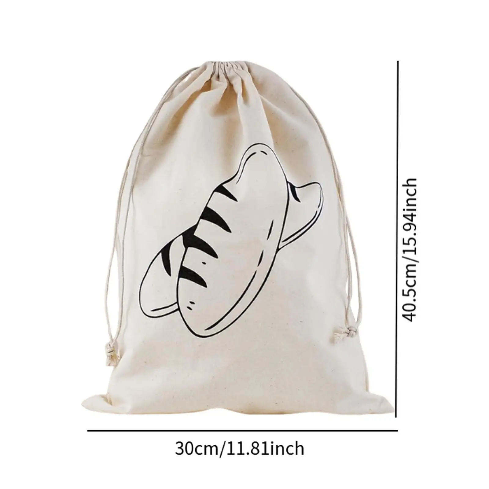 3 Pieces Bread Bags Linen Bags Kitchen Accessories with Drawstring Totes for Household Cafe Family Gatherings Bakery Kitchen