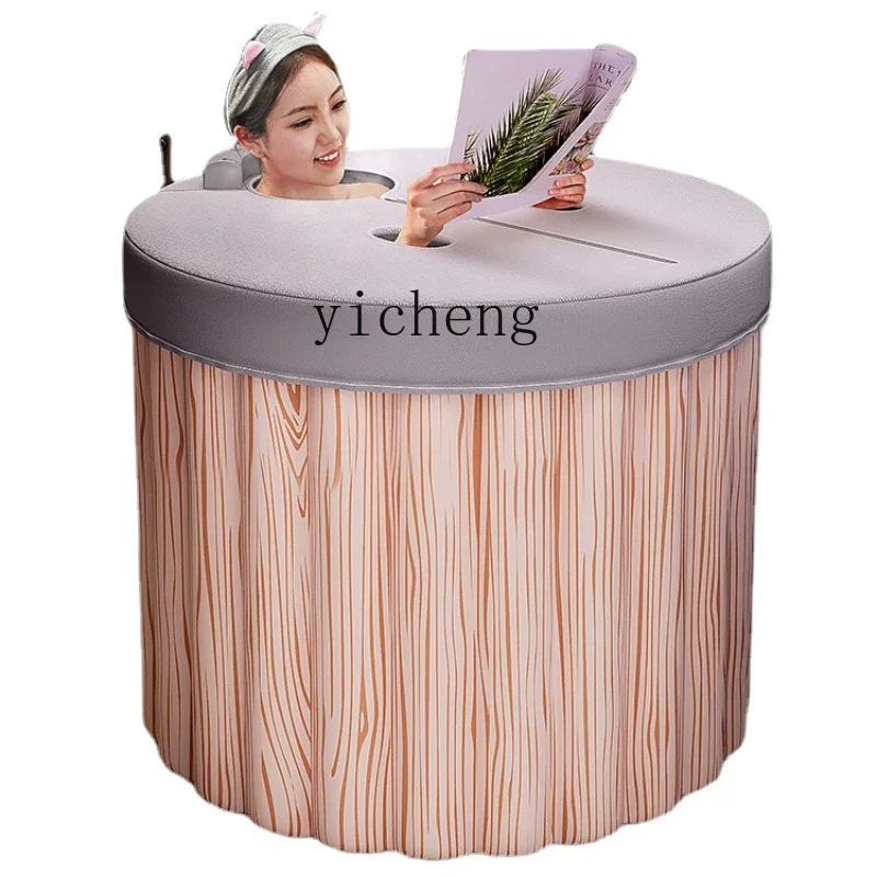 

XL Inflatable Tub Adult Bath Barrel Adult Bath Bucket Can Sit Swimming Bucket Bath Bucket