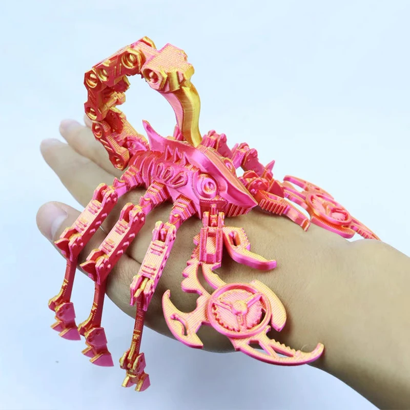3D Printed Movable Joints Scorpion Toys Simulation Articulated Animal Figurine Ornaments Creative Model Desktop Decoration Gifts