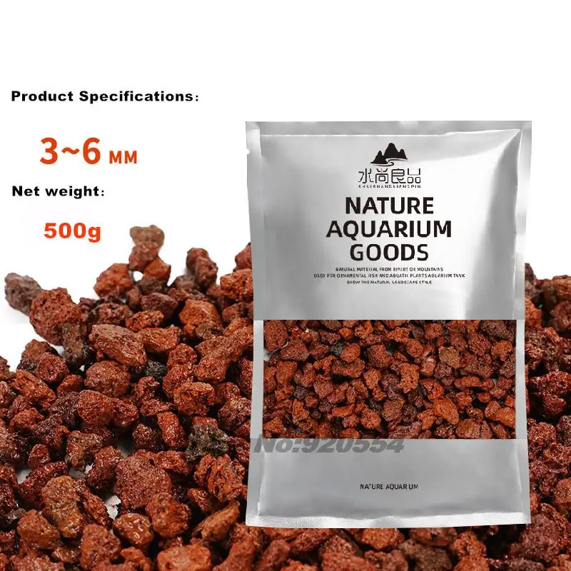 500g red/black volcanic rocks subtle underground rocks natural area Filter Granular special fish tanks