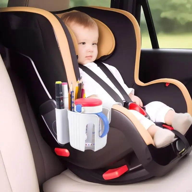 Adjustable Cup Holder Phone Storage Organiser Slot for Kids for Majority of Car Seats Models Crib Strollers Compatible