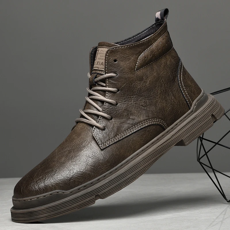 Genuine Leather Boots Men Genuine Leather Men Boots Fur Genuine