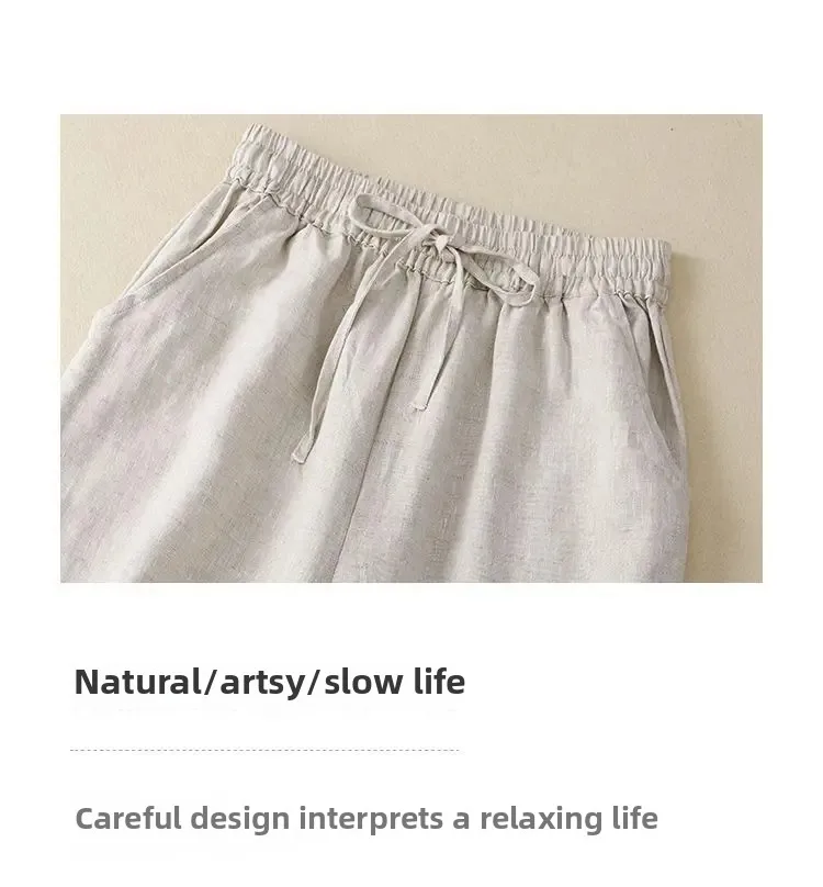 Cotton Trousers Summer Loose Fit