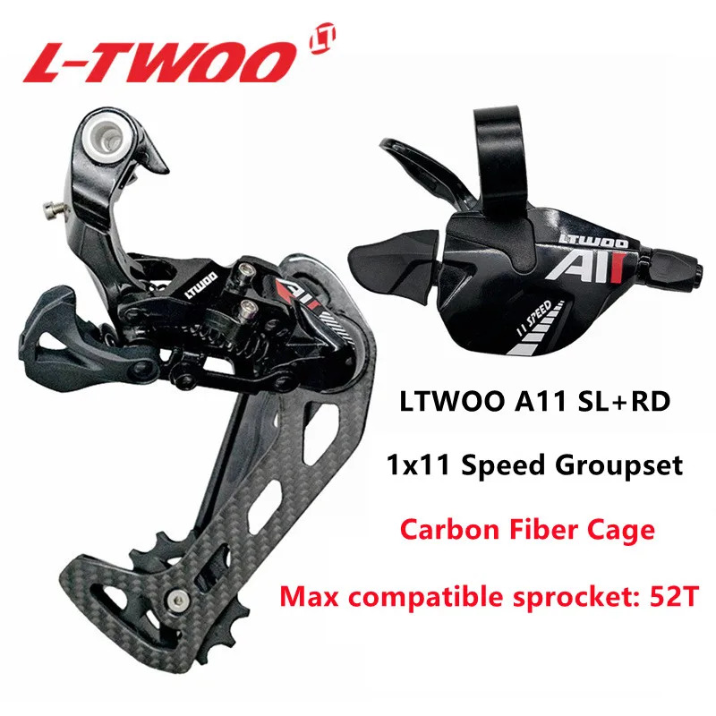 

LTWOO AT A11 1x11 Speed Groupset Shift Lever and Rear Derailleur Long Cage for MTB 46/50T 11v Switch Compatible for SHIMANO SRAM