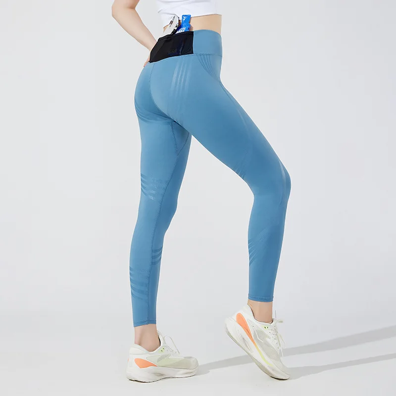 (S-XL)Women High-Compression Yoga Pants with Butt-Lifting Nylon Gym Tights Sports Leggings with Mesh Back Pocket
