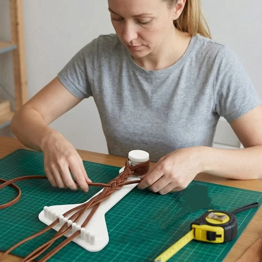 휴대용 3D 프린팅 DIY 로프 땋기 랙 조절 가능한 수제 공예 직조 도구 미니 플라스틱 직조 장난감 어린이 공예품