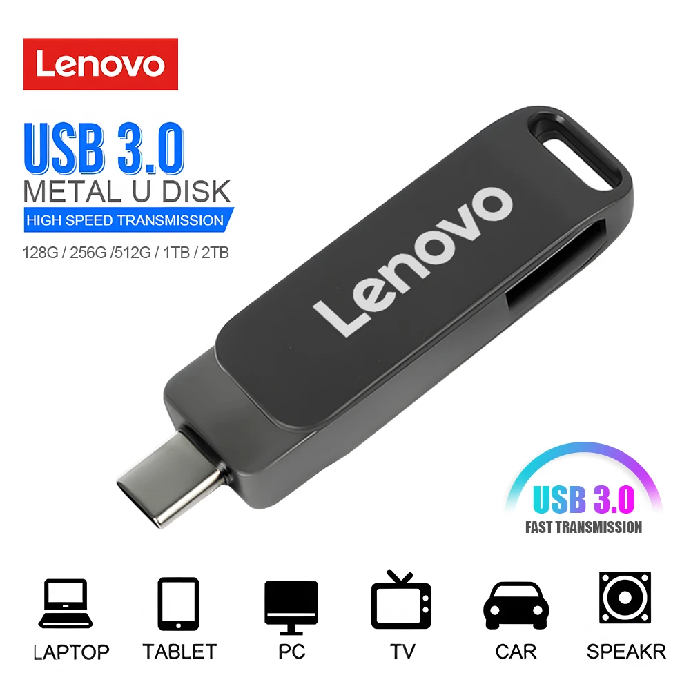 Lenovo Usb Flash Drives 2Tb Usb 3.0 Pen Drive 128Gb Pendrive Memory Usb Stick Type-C Cellulare Computer Trasmissione Reciproca