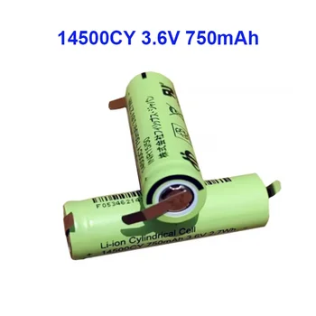 14500CY Batteria 3.6V 750mAh ICR14500 AA Batterie al litio ricaricabili con nichel di saldatura per celle per microfono torcia torcia