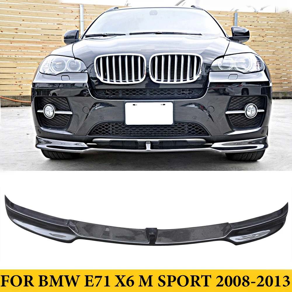 For Bmw E71 X6 Msport 20082013 Carbon Fiber Front Bumper Lip Spoiler