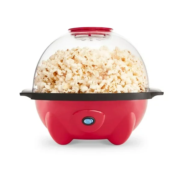 

Rise By Dash 4.5 qt. Stirring Electric Popcorn Popper with Lid for Serving Bowl & Convenient Storage, 18 Cups – Red